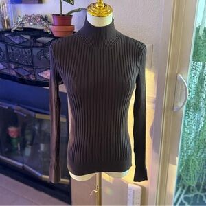 INC International Concepts Chocolate Ribbed Sweater